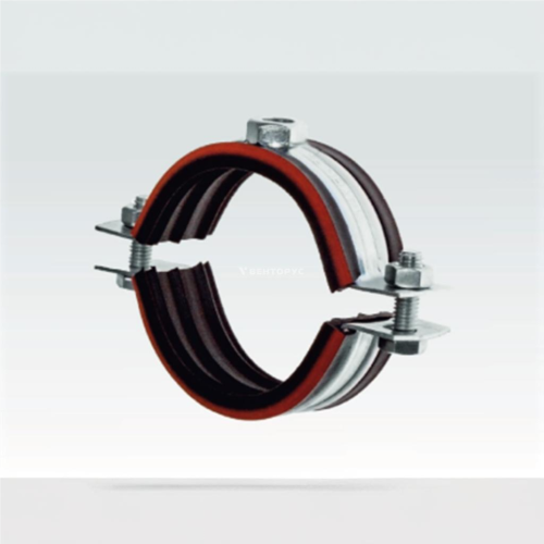 Хомут сантехнический крепежный трубный стальной оцинкованный с резиновой прокладкой 46х25 мм