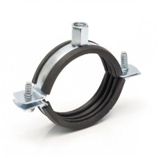 Хомут сантехнический крепежный трубный стальной оцинкованный с резиновой прокладкой Optimal Mupro 39 мм
