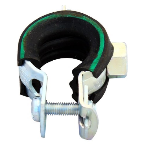 Хомут сантехнический крепежный трубный стальной оцинкованный с резиновой прокладкой Optimal Junior Mupro 15 мм