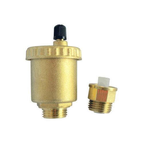 Воздухоотводчик автоматический латунный Ду-15 (1/2") Ру-10 НР (НАР) прямой с запорным клапаном Icma 707 в Санкт-Петербурге