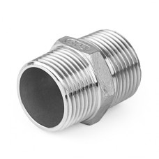 Ниппель нержавеющий переходной НР Ру 16 AISI 304 20 мм 3/4"