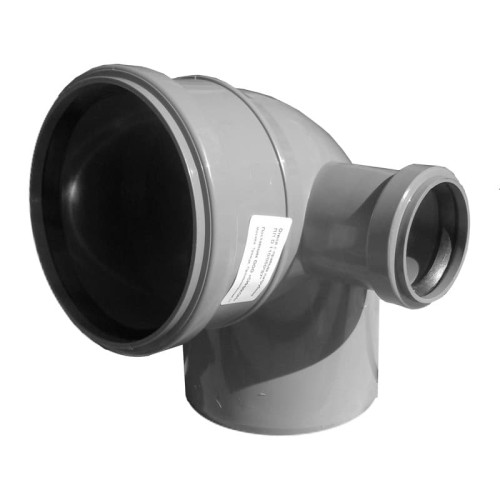 Отвод канализационный PP-H Дн 110-50 45гр с выходом правый серый б/нап в/к RTP (РосТурПласт) в Санкт-Петербурге