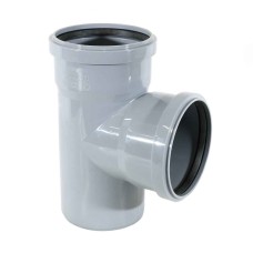 Тройник канализационный PP-MD светло-серый Дн 90-78 45гр (DN80-70) бесшумный б/нап в/к Ostendorf Skolan dB SKEA