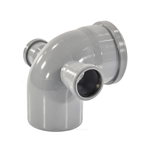 Отвод канализационный PP-H Дн 110-50-50 45гр с выходом левый и правый серый б/нап в/к RTP (РосТурПласт) в Санкт-Петербурге