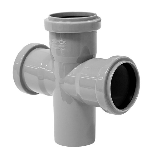 Крестовина PP-H одноплоскостная серая Дн 110-110-50 87гр б/нап в/к Ostendorf HT HTDA в Санкт-Петербурге