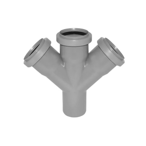 Крестовина PP-H одноплоскостная серая Дн 50-50-50 45гр б/нап в/к Ostendorf HT HTDA в Санкт-Петербурге