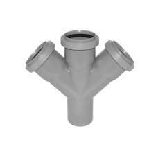 Крестовина PP-H одноплоскостная серый Дн 50-50-50 45гр б/нап в/к VALFEX