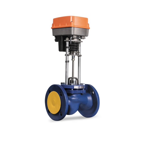 Клапан запорно-регулирующий чугуный односедельный с электроприводом фланцевый 1,6 МПа TRV Теплосила 100х350 мм в Санкт-Петербурге