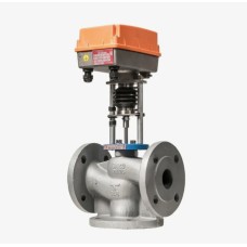 Клапан регулирующий чугуный смесительно-разделительный с электроприводом фланцевый 1,6 МПа TRV-3 Теплосила 15х130 мм