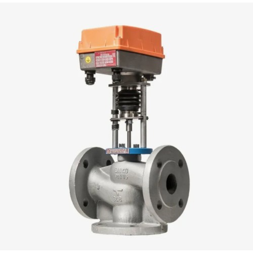 Клапан регулирующий чугуный смесительно-разделительный с электроприводом фланцевый 1,6 МПа TRV-3 Теплосила 80х310 мм в Санкт-Петербурге