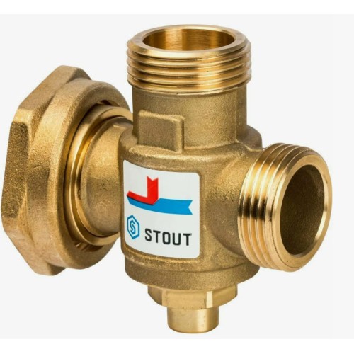 Клапан смесительный латунный термостатический седельный с внутренней-наружной резьбой 1,0 МПа SVM-0050 STOUT 40 мм 1 1/2" в Санкт-Петербурге