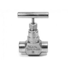 Клапан запорный игольчатый стальной с внутренней резьбой 1,6 МПа 15с54бк1 6 мм 1/4"