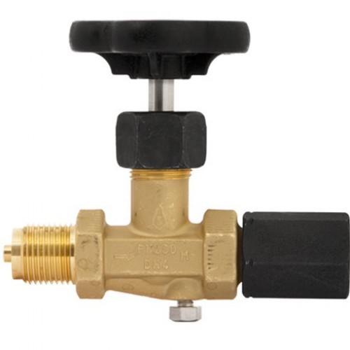 Клапан запорный игольчатый с маховиком стальной с внутренней-наружной резьбой 2,5 МПа ЭКОМЕРА 15 мм 1/2" в Санкт-Петербурге