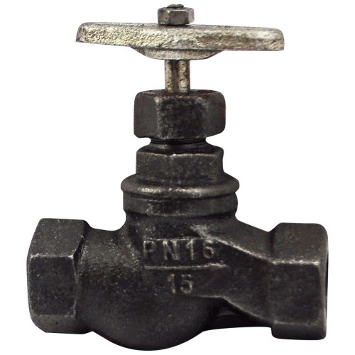 Клапан запорный чугунный с внутренней резьбой 1,6 МПа 15кч18п Китай 20х100 мм в Санкт-Петербурге