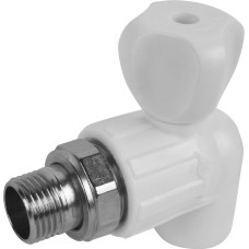 Клапан запорный угловой PP-R наружная резьба 2,5 МПа VALFEX 20 мм 1/2" ГОСТ 32415-2013