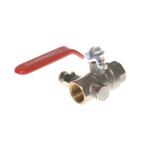 Кран латунный со спускником полнопроходной с ручкой-рычагом ВР (ВН) Ру 40 BVR-DR Ридан 20 мм 3/4" в Санкт-Петербурге