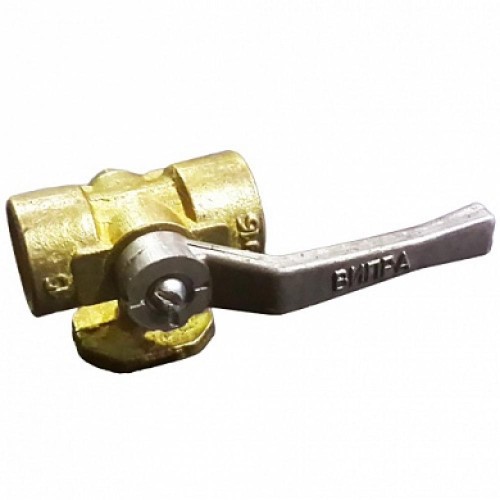 Кран латунный трехходовой стандартнопроходной для манометра с фланцем и ручкой ВР (ВН) Ру 16 11Б18БК, КПТ ВИПРА 15 мм 1/2" в Санкт-Петербурге