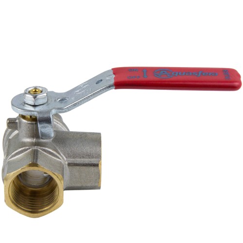 Кран запорный латунный трехходовой стандартнопроходной с ручкой-рычагом ВР (ВН) Ру 25 Ideal 128 Itap 15 мм 1/2" в Санкт-Петербурге