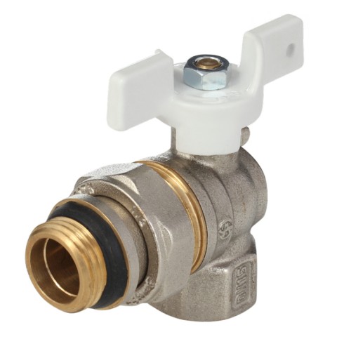 Кран запорный латунный угловой стандартнопроходной с ручкой-бабочкой ВР-накидная гайка Ру 40 Aquasfera Standard 1123 Aquasfera 15 мм 1/2" в Санкт-Петербурге