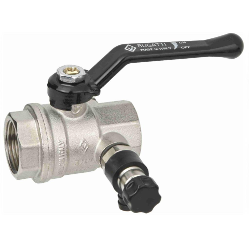 Кран шаровый латунный со спускником полнопроходной с ручкой-рычагом ВР (ВН) Ру 64 Bugatti 330 Bugatti 15 мм 1/2" в Санкт-Петербурге