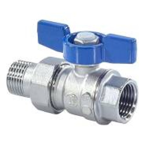 Кран запорный латунный полнопроходной с ручкой-бабочкой ВР-американка Ру 35 R859 Giacomini 15х74 мм 1/2" в Санкт-Петербурге