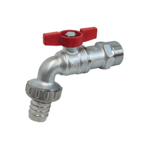 Кран водоразборный латунный стандартнопроходной с ручкой-бабочкой НР-штуцер Ру 10,5 R620 Giacomini 15х82 мм 1/2" в Санкт-Петербурге