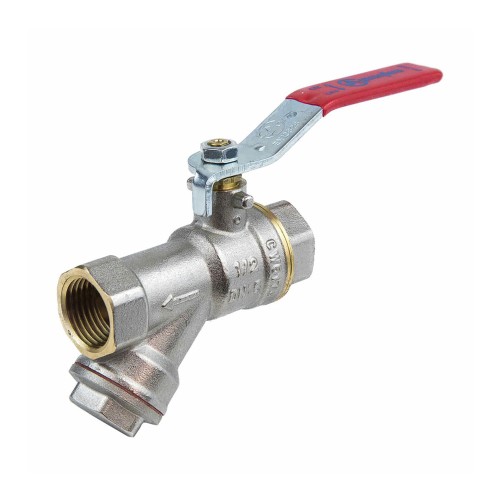 Кран запорный латунный с фильтром полнопроходной с ручкой-рычагом ВР (ВН) Ру 25 BV.631 MVI 15 мм 1/2" в Санкт-Петербурге