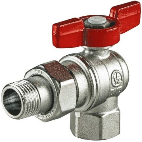 Кран шаровый латунный угловой полнопроходной с ручкой-бабочкой ВР-американка Ру 16 R789 Giacomini 15х79 мм 1/2" в Санкт-Петербурге