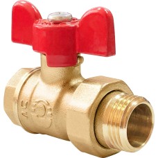 Кран запорный латунный полнопроходной с ручкой-бабочкой ВР-НР Ру 16 Стандарт 231 ГАЛЛОП 15 мм 1/2"