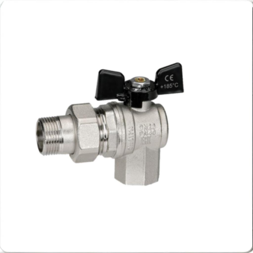 Кран шаровый латунный угловой полнопроходной с ручкой-бабочкой ВР-американка Ру 40 Bugatti 594 Bugatti 15 мм 1/2" в Санкт-Петербурге