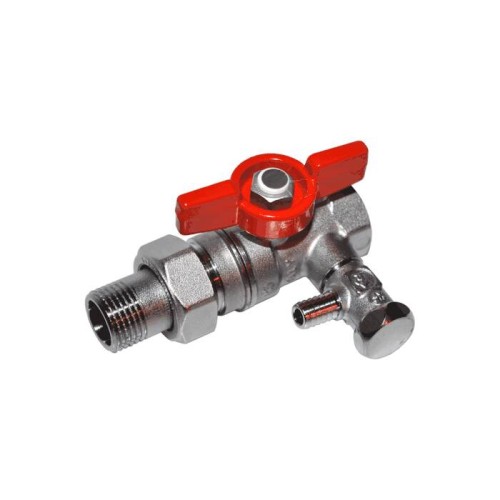 Кран шаровый латунный переходный со спускником стандартнопроходной с ручкой-бабочкой ВР-американка Ру 42 R259DS Giacomini 15х93 мм 1/2" в Санкт-Петербурге