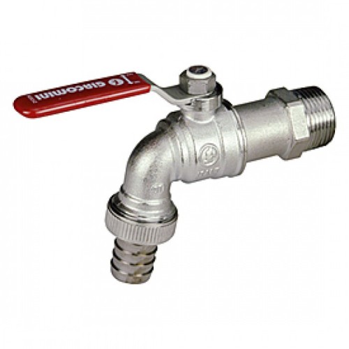 Кран водоразборный латунный стандартнопроходной с ручкой-рычагом НР-штуцер Ру 10,5 R621 Giacomini 15х82 мм 1/2" в Санкт-Петербурге