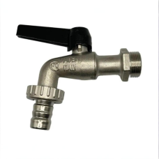 Кран шаровый латунный угловой стандартнопроходной с ручкой-рычагом НР-штуцер Ру 16 Bugatti 689 Bugatti 15 мм 1"