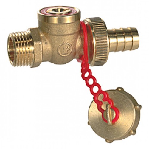 Кран шаровый латунный сливной стандартнопроходной со штуцером НР Ру 10 R608 Giacomini 15х78 мм 1/2" в Санкт-Петербурге