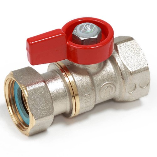 Кран запорный латунный стандартнопроходной с ручкой-флажком ВР-накидная гайка Ру 16 R251 Giacomini 15х68 мм 1/2" в Санкт-Петербурге