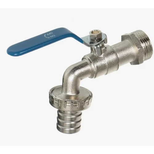 Кран водоразборный латунный стандартнопроходной с ручкой-рычагом НР-штуцер Ру 40 RTP (РосТурПласт) 16 мм 1/2" в Санкт-Петербурге