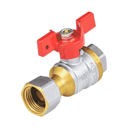 Кран запорный латунный полнопроходной с ручкой-бабочкой ВР (ВН) Ру 40 Dist Стандарт Dist 20 мм 3/4" в Санкт-Петербурге