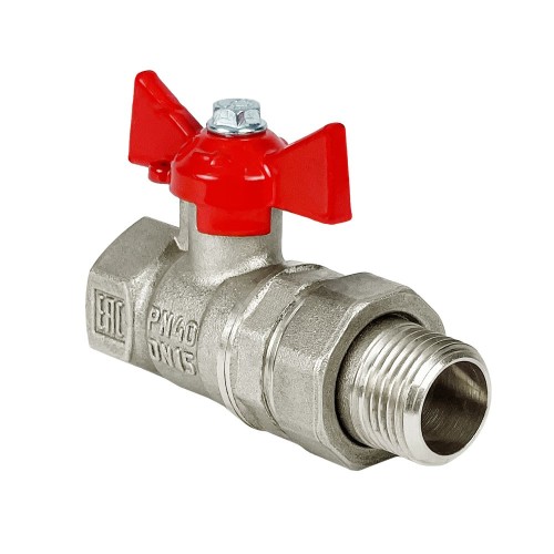 Кран запорный латунный полнопроходной с ручкой-бабочкой ВР-НР Ру 40 Ideal 093 Itap 20 мм 3/4" в Санкт-Петербурге