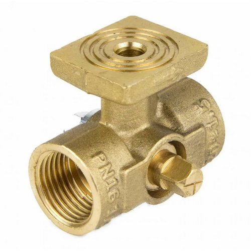 Кран латунный трехходовой стандартнопроходной для манометра с фланцем без ручки ВР (ВН) Ру 16 Aquasfera 1061 Aquasfera 15 мм 1/2" в Санкт-Петербурге