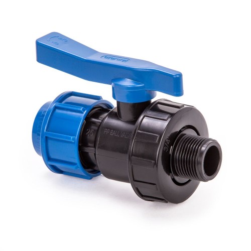 Компрессионный кран ПНД Дн 25-3/4" Ру-10 НР (НАР) RTP (РосТурПласт) в Санкт-Петербурге