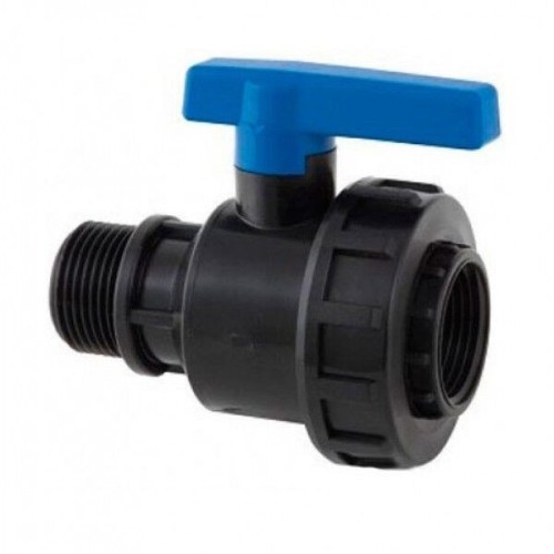 Компрессионный кран ПНД Дн 3/4"-3/4" ВР-НР (ВН-НАР) Ру-10 RTP (РосТурПласт) в Санкт-Петербурге