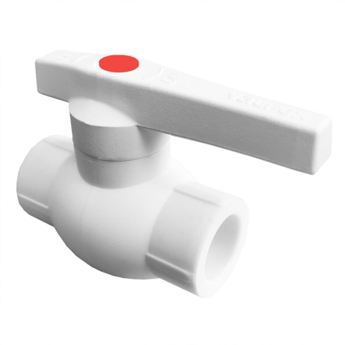 Кран полипропиленовый PP-R запорный прямой стандартнопроходной с внутренней пайкой белый ручка-рычаг Ру 10 Ultra Pro Aqua 63 мм ГОСТ 32415-2013 в Санкт-Петербурге