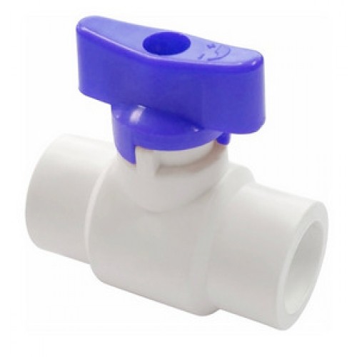 Кран полипропиленовый PP-R запорный прямой стандартнопроходной с внутренней пайкой белый ручка-бабочка Ру 25 VALFEX 20 мм ГОСТ 32415-2013 в Санкт-Петербурге