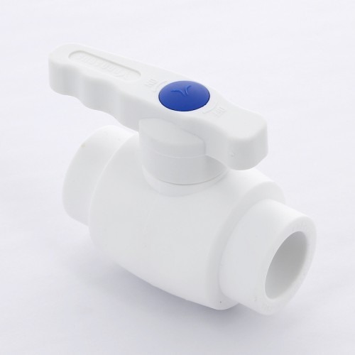 Кран полипропиленовый PP-R запорный прямой стандартнопроходной с внутренней пайкой белый ручка-рычаг Ру 25 VALFEX 32 мм ГОСТ 32415-2013 в Санкт-Петербурге