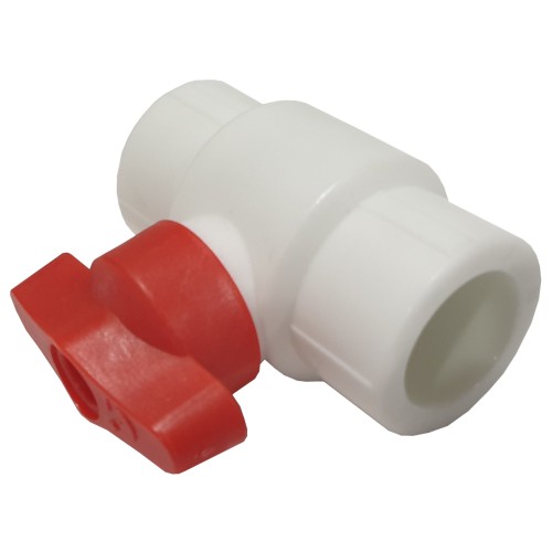 Кран полипропиленовый PP-R запорный прямой стандартнопроходной с внутренней пайкой белый ручка-бабочка Ру 25 VALFEX 25 мм ГОСТ 32415-2013 в Санкт-Петербурге