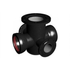 Крест с пожарной подставкой раструб-фланец ППКРФ ВЧШГ с ЦПП Ду 400-400