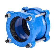 Муфта чугунная соединительная для ПЭ труб Ду-150 (Дн 160-160) Ру-16 L=221мм ДРК-Е