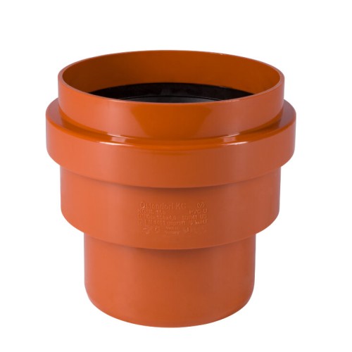 Переход НПВХ (ПВХ) Дн 110 коричневый безнапорный на гладкий конец керамической трубы Ostendorf KGUS в Санкт-Петербурге