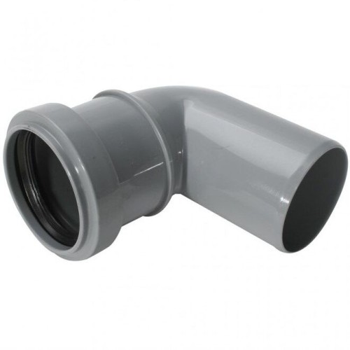 Отвод НПВХ (ПВХ) с раструбом серый Дн 110 87гр безнапорный в/к ТУ 6-49-33-92 Хемкор в Санкт-Петербурге