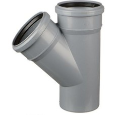 Тройник НПВХ (ПВХ) с раструбом Дн 50-50 45гр серый безнапорный в/к ТУ 6-49-33-92 Агригазполимер